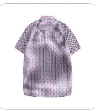 シャツ メンズ チェックシャツ さわやか格子柄半袖ボタンダウン