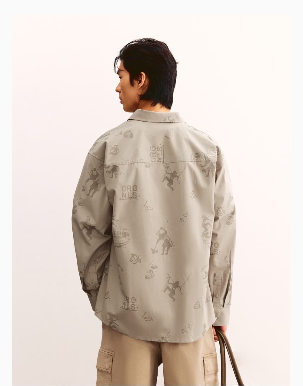 シャツ メンズ 柄シャツ 古代紋様プリント柄シャツ