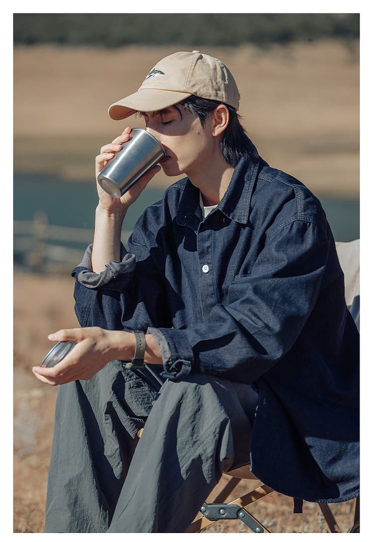 シャツ メンズ デニムシャツ アウトドア風格デニムシャツ