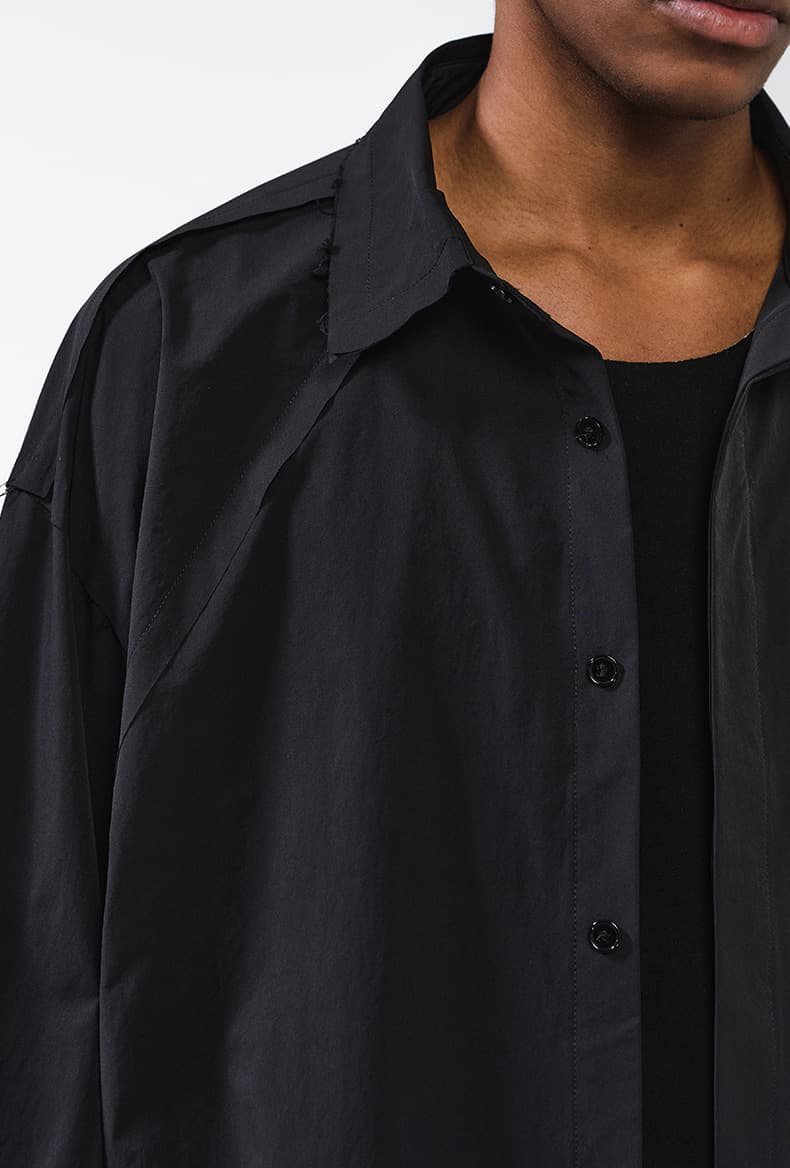 メンズ シャツ メンズ 速乾長袖スタンドシャツ ストリート系 全3色