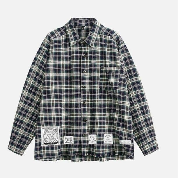 メンズ シャツ メンズ チェック柄 長袖シャツ 秋冬 ストリート系