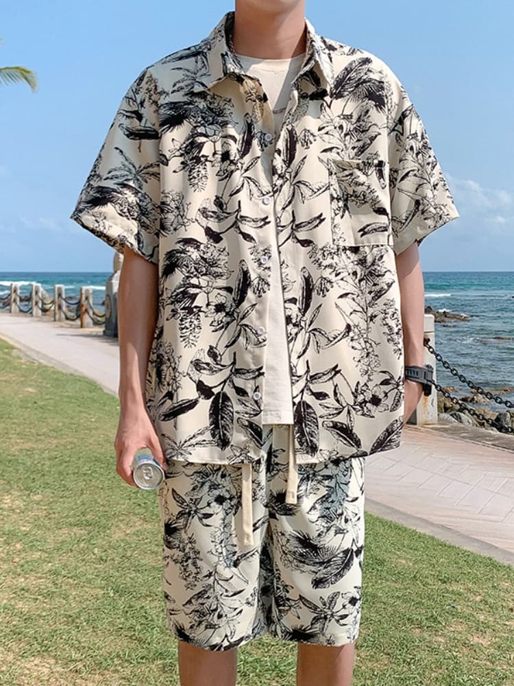 シャツ メンズ アロハシャツ 南国ボタニカル リゾートアロハシャツ