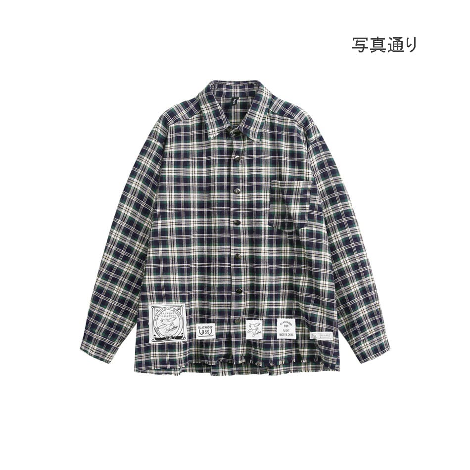 メンズ シャツ メンズ チェック柄 長袖シャツ 秋冬 ストリート系