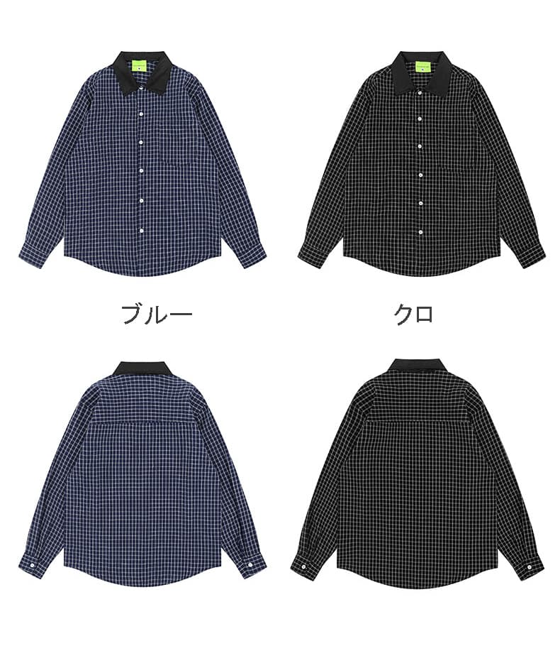 メンズ シャツ チェック柄長袖シャツ 男性用春秋新作全2色