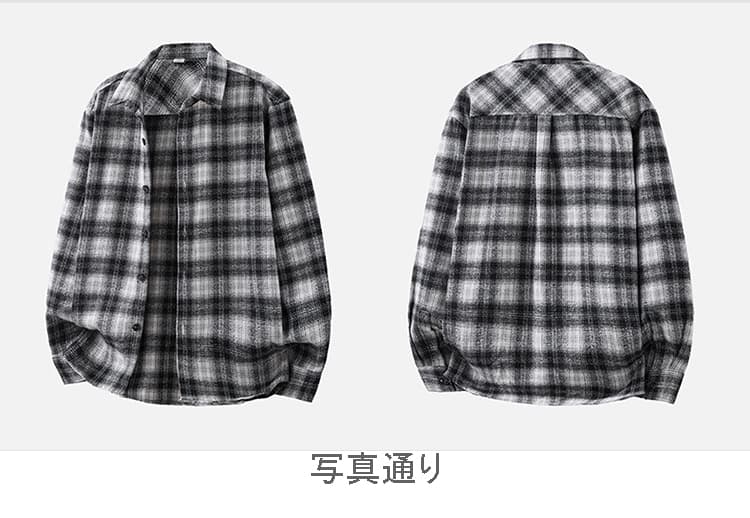 メンズ シャツ メンズ チェック柄シャツ 長袖 秋冬 カジュアル
