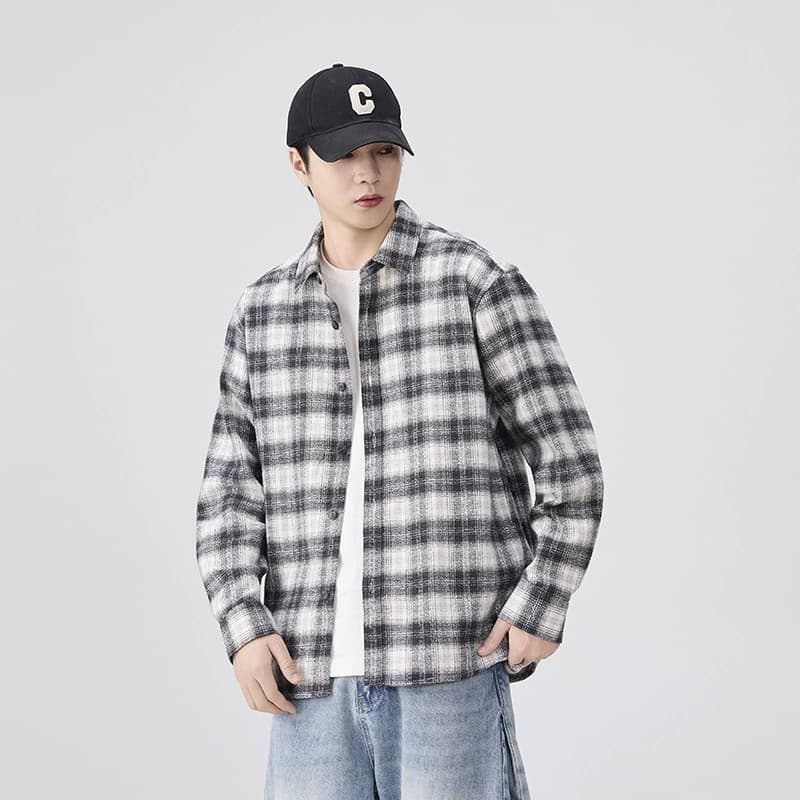 メンズ シャツ メンズ チェック柄シャツ 長袖 秋冬 カジュアル