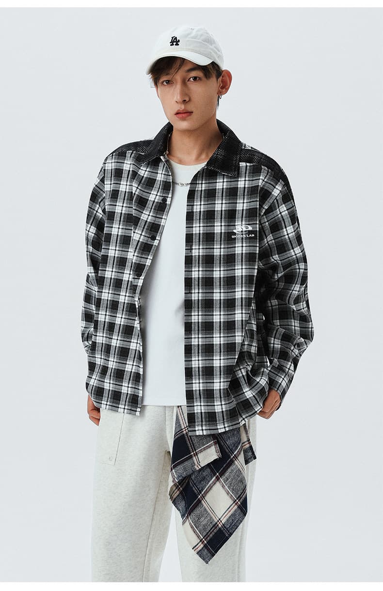 メンズ シャツ メンズ ヴィンテージ風チェックシャツ全2色
