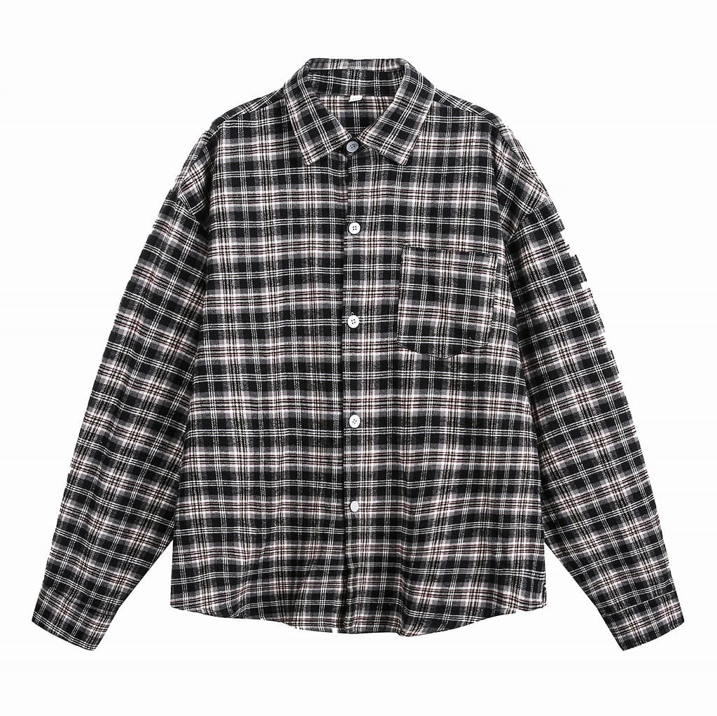 メンズ シャツ 秋新作 復古風チェックシャツ 長袖 全2色
