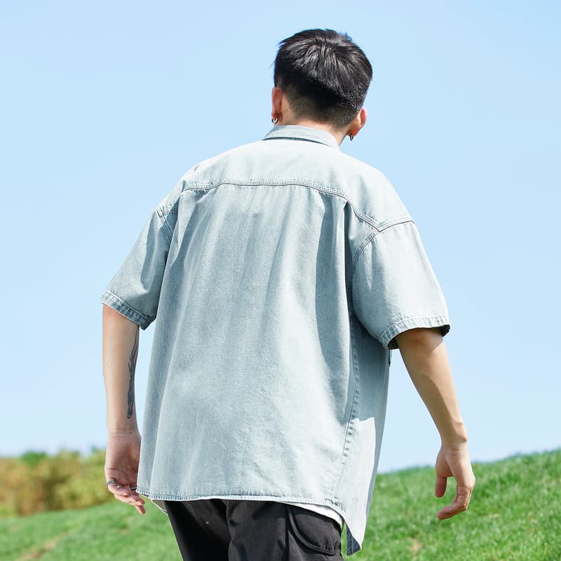 シャツ メンズ デニムシャツ ゆったりリラックスデニムシャツ