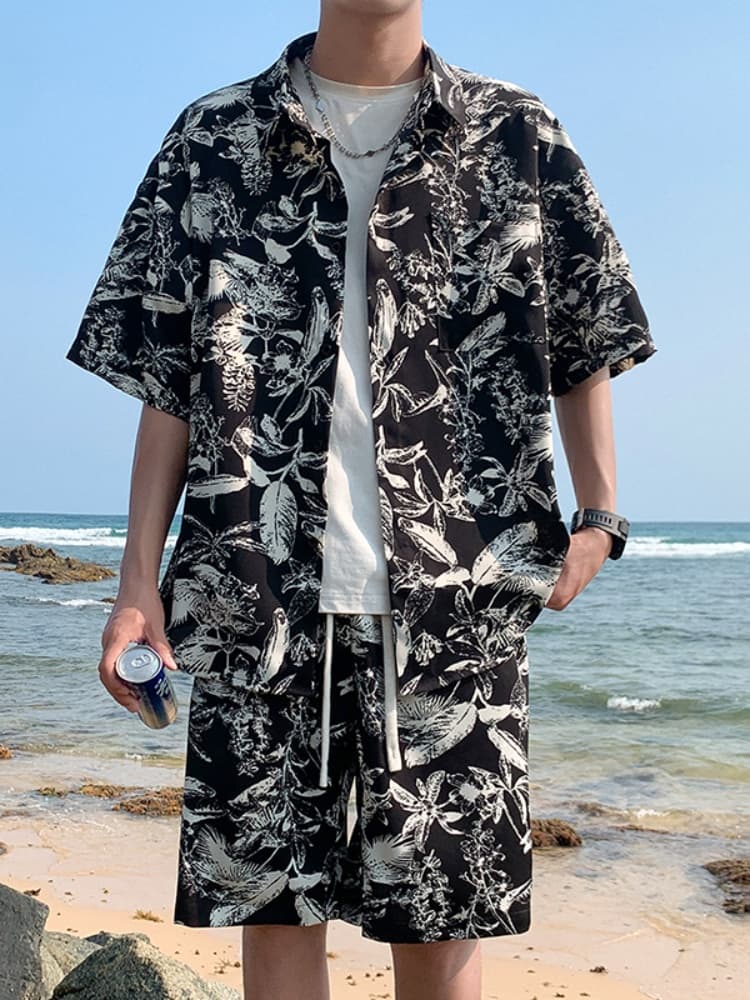 シャツ メンズ アロハシャツ 南国ボタニカル リゾートアロハシャツ